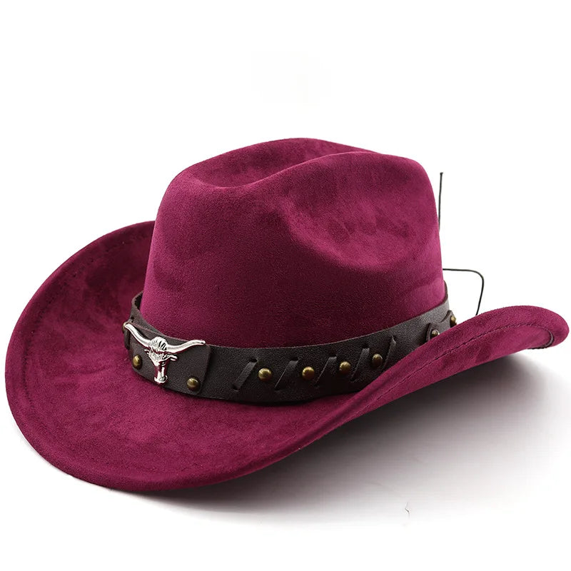 The Gunnison – Olive Suede Longhorn Cowboy Hat