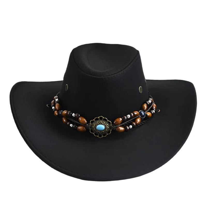 The Roswell – Beaded Band Suede Cowboy Hat