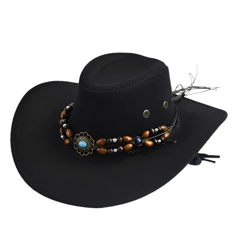 The Roswell – Beaded Band Suede Cowboy Hat