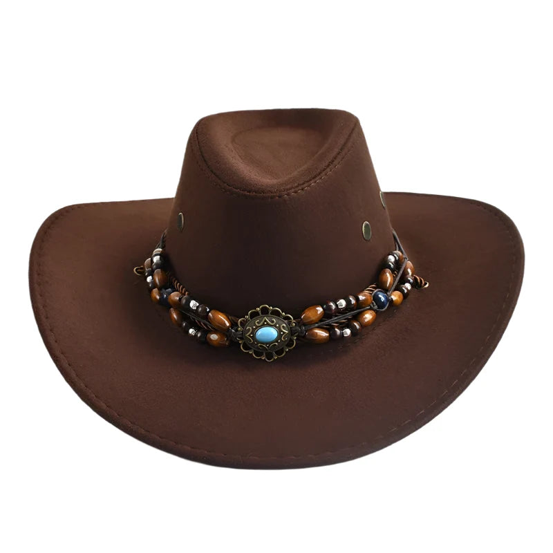 The Roswell – Beaded Band Suede Cowboy Hat