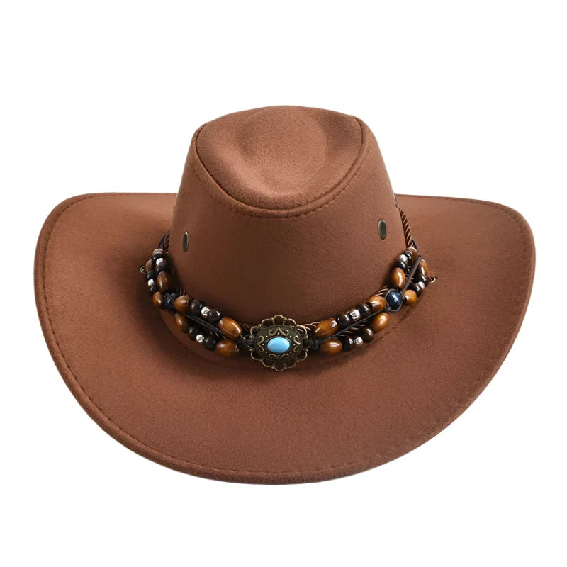 The Roswell – Beaded Band Suede Cowboy Hat