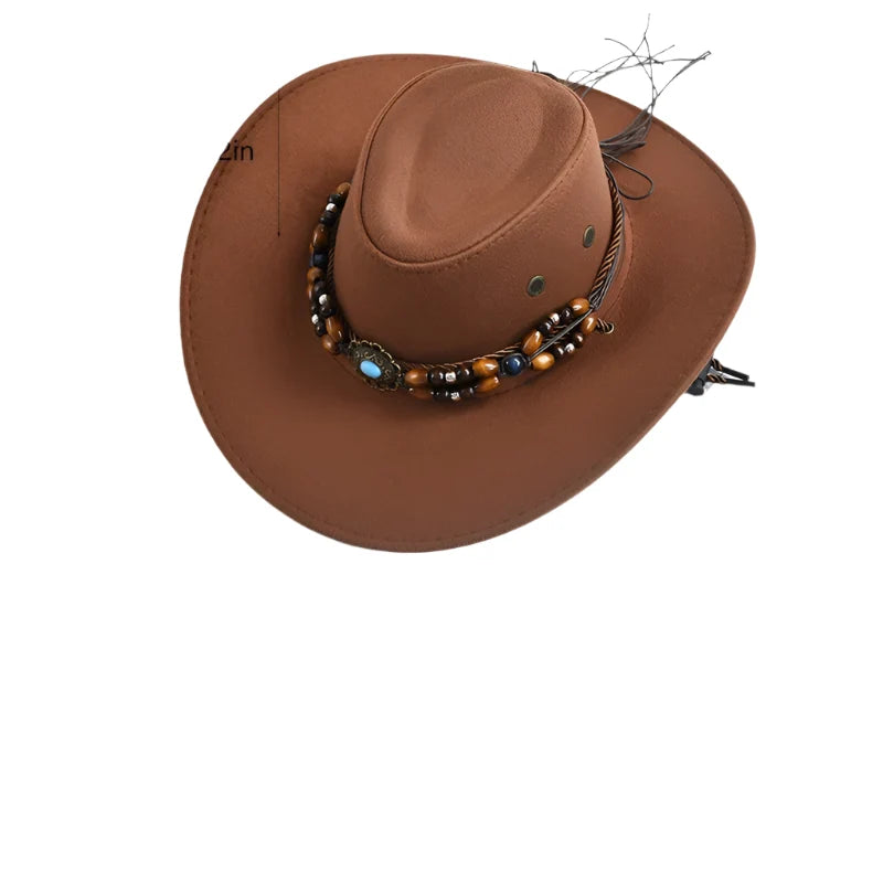 The Roswell – Beaded Band Suede Cowboy Hat