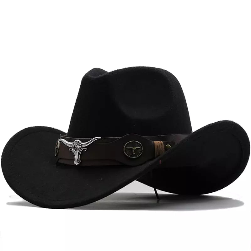 The Fort Worth – Black Wool Longhorn Cowboy Hat