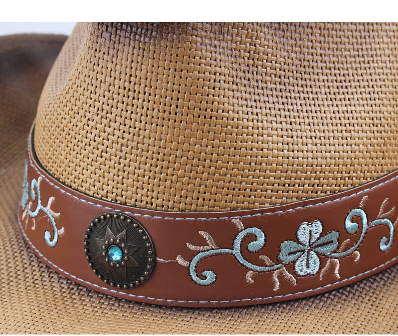 The Marfa – Floral Band Straw Cowboy Hat
