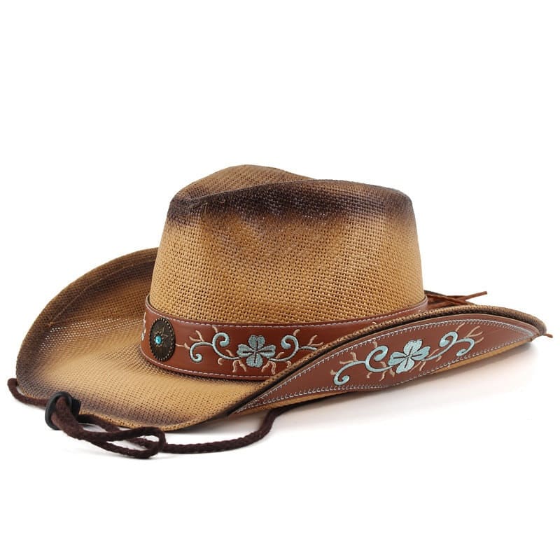 The Marfa – Floral Band Straw Cowboy Hat