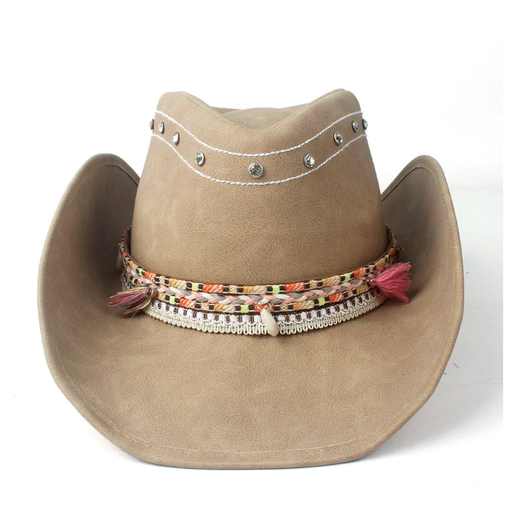 The Sedona – Beaded Band Leather Cowboy Hat