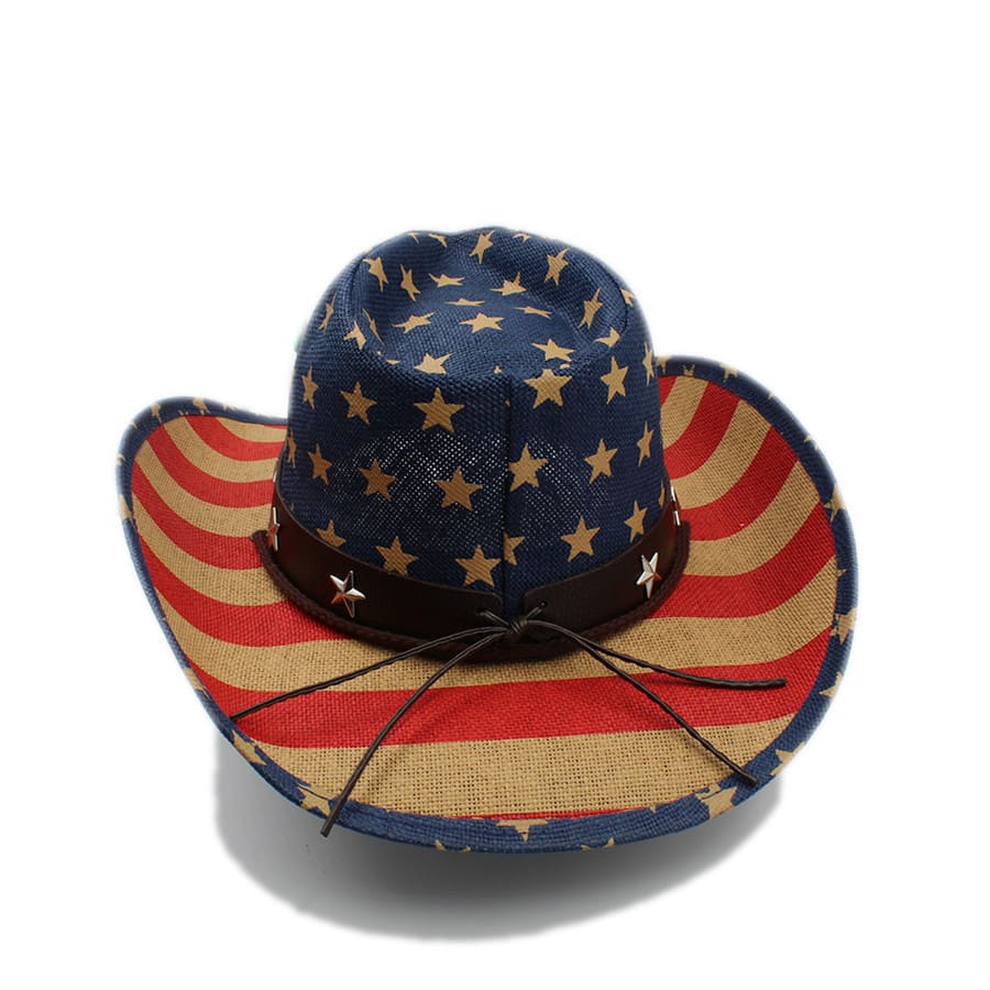 The Liberty – Vintage American Flag Straw Cowboy Hat