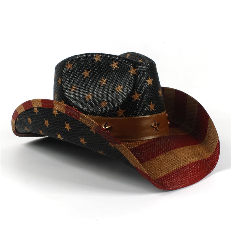 The Liberty – Vintage American Flag Straw Cowboy Hat
