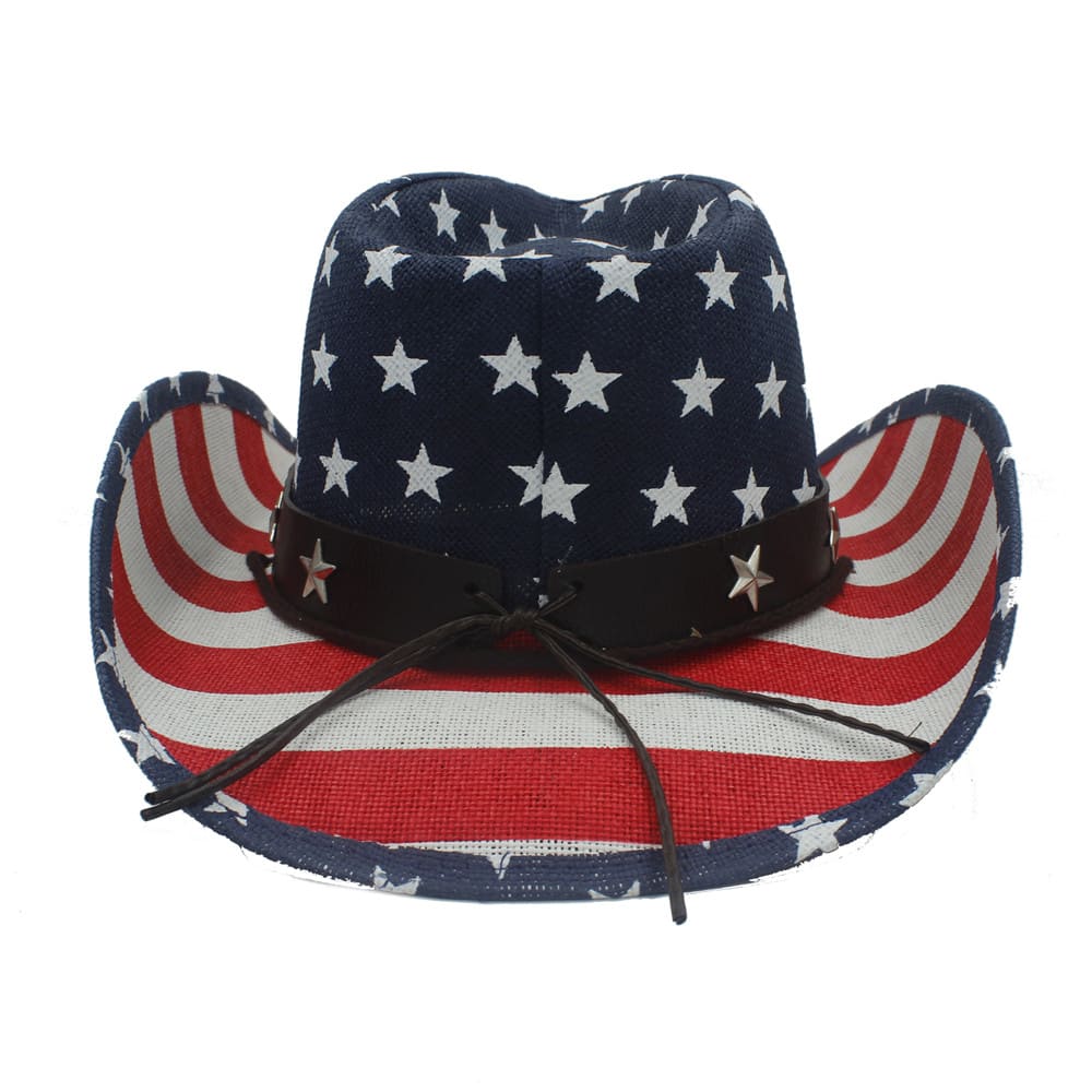The Liberty – Vintage American Flag Straw Cowboy Hat