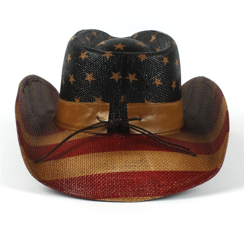 The Liberty – Vintage American Flag Straw Cowboy Hat