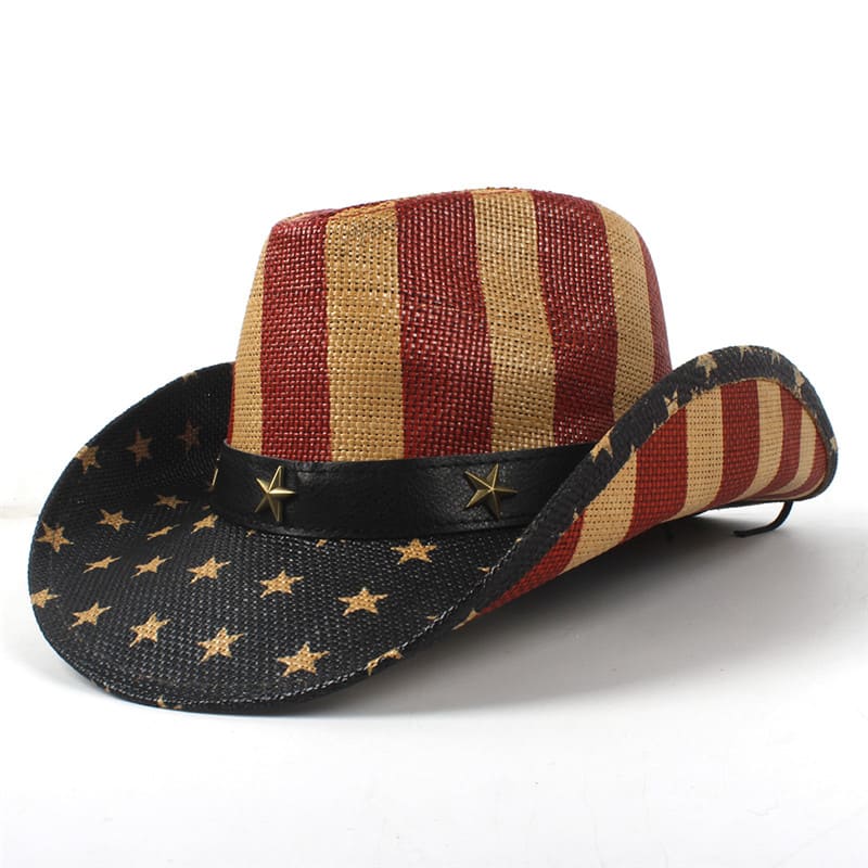 The Liberty – Vintage American Flag Straw Cowboy Hat