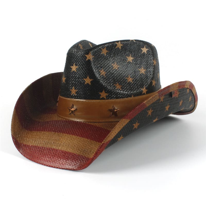 The Liberty – Vintage American Flag Straw Cowboy Hat