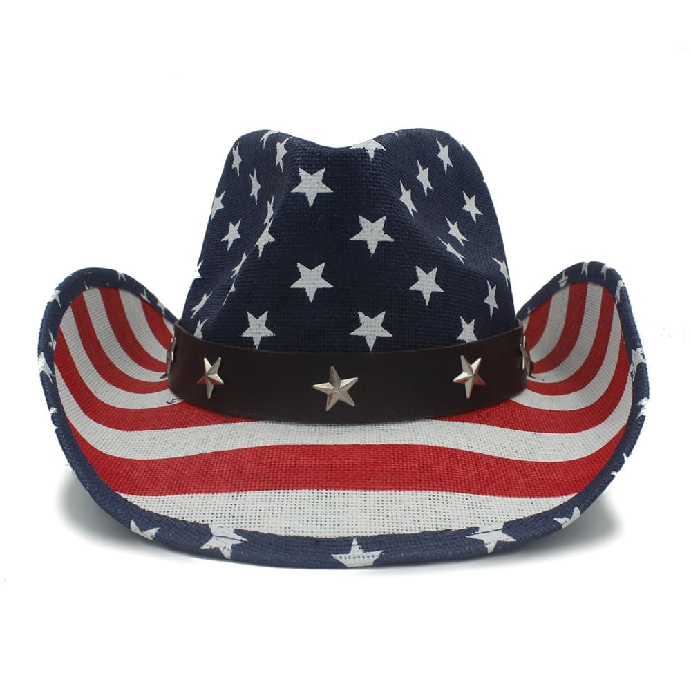 The Liberty – Vintage American Flag Straw Cowboy Hat
