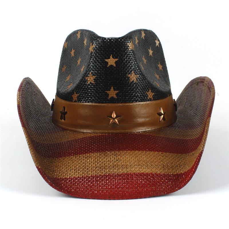 The Liberty – Vintage American Flag Straw Cowboy Hat