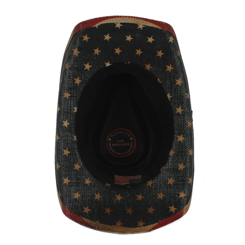 The Liberty – Vintage American Flag Straw Cowboy Hat