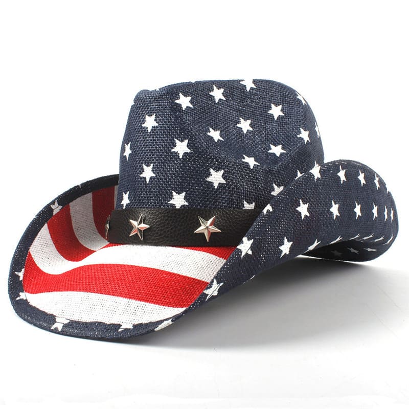 The Liberty – Vintage American Flag Straw Cowboy Hat
