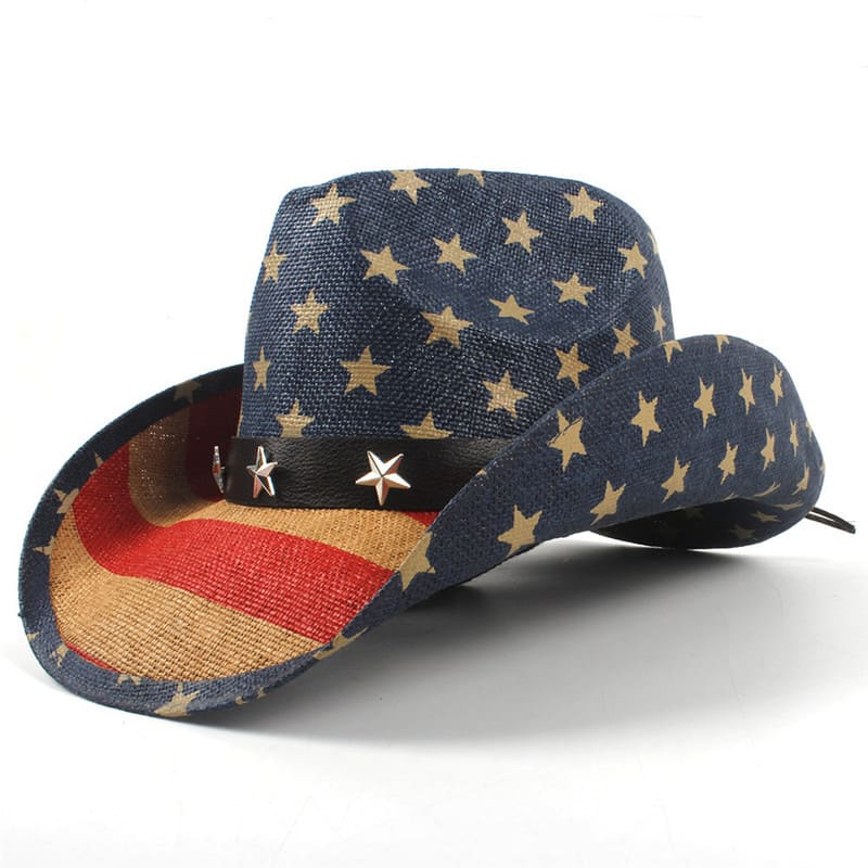 The Liberty – Vintage American Flag Straw Cowboy Hat
