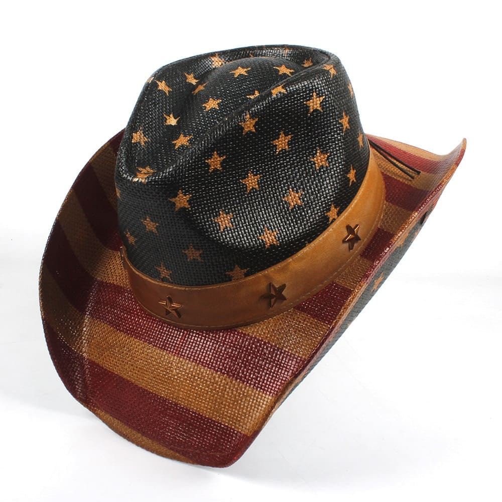 The Liberty – Vintage American Flag Straw Cowboy Hat