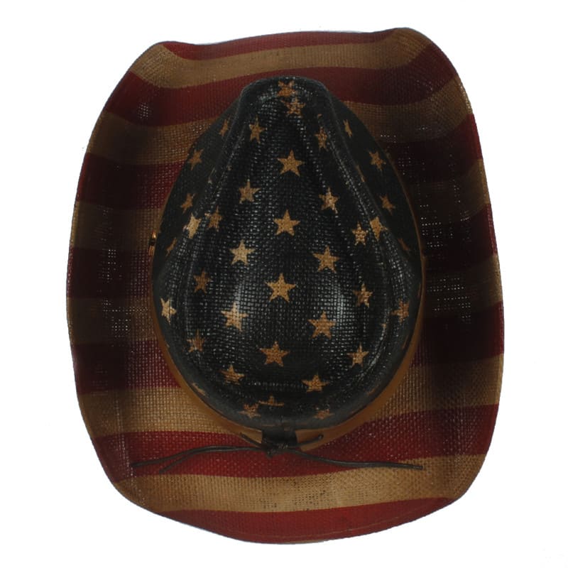 The Liberty – Vintage American Flag Straw Cowboy Hat