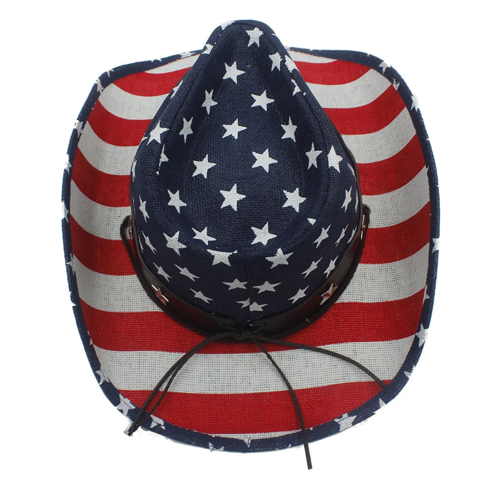 The Liberty – Vintage American Flag Straw Cowboy Hat