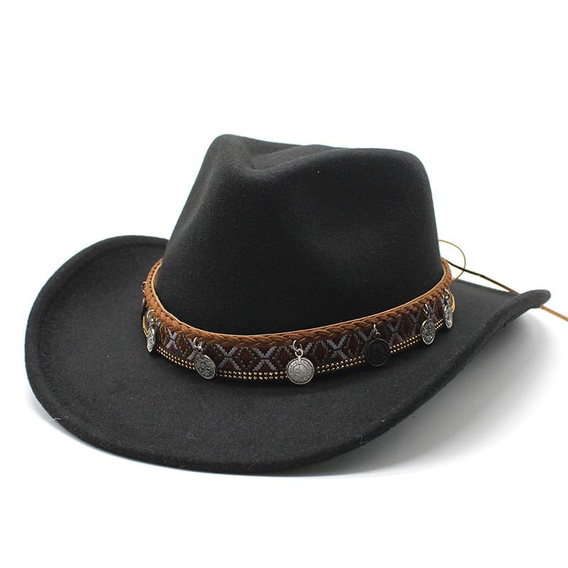 The Rawlins – Patterned Band Black Cowboy Hat