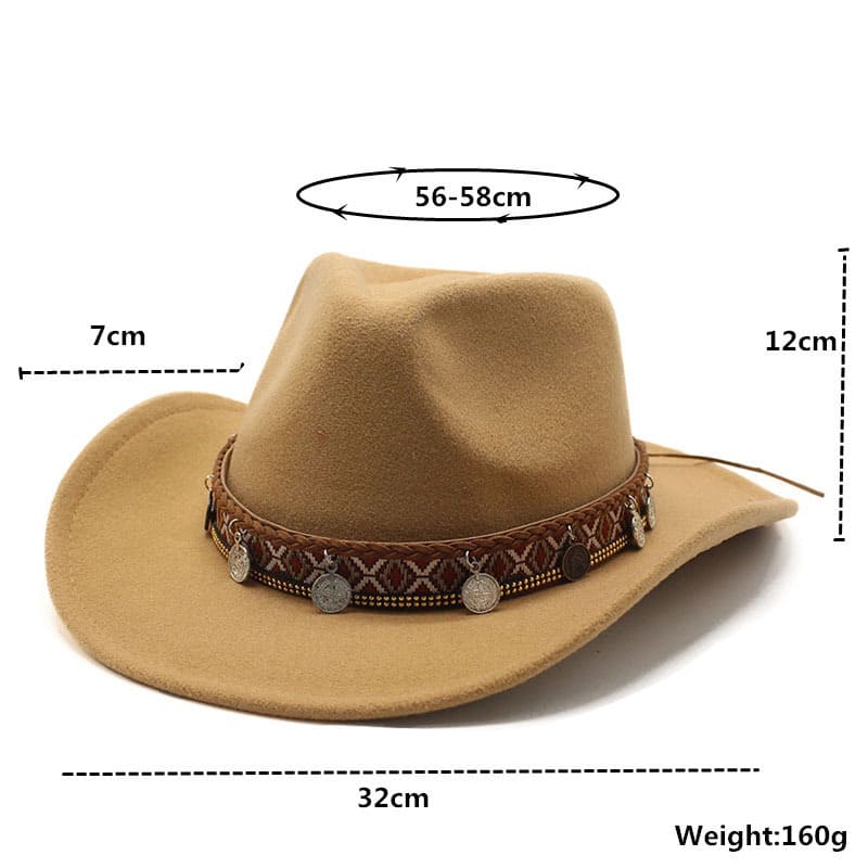 The Rawlins – Patterned Band Black Cowboy Hat