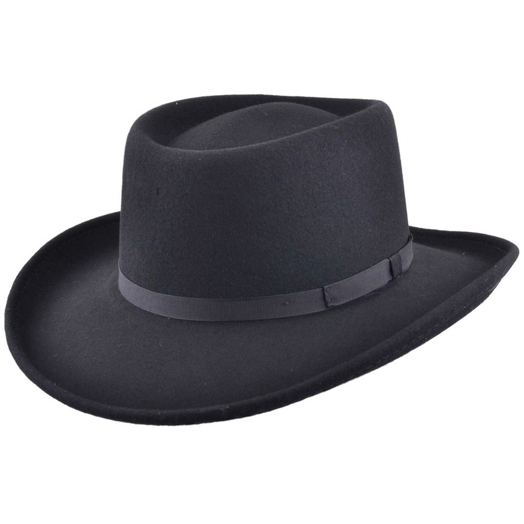 The Cassidy – Black Wool Gambler Hat