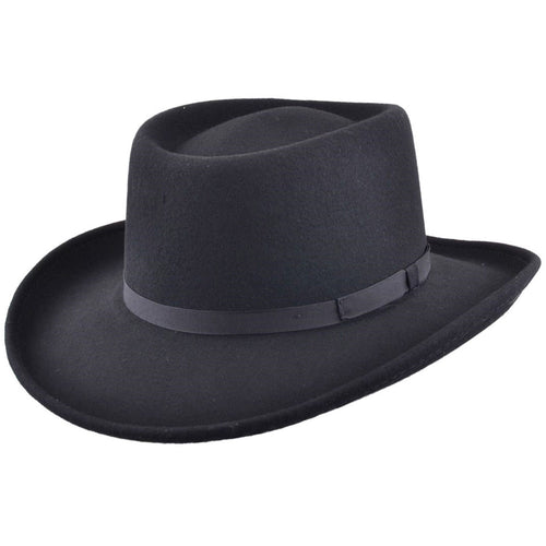 The Cassidy – Black Wool Gambler Hat