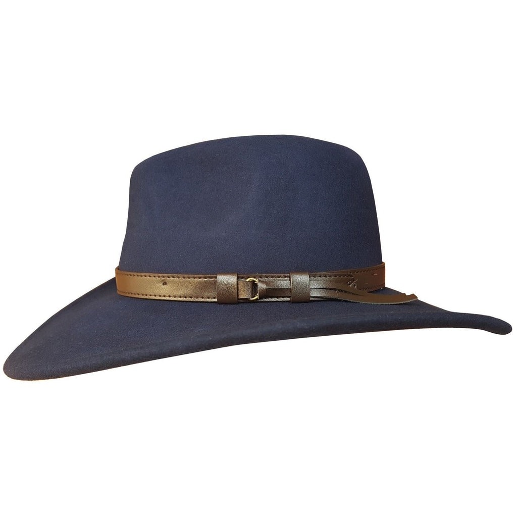 The Montana – Navy Wide Brim Wool Cowboy Hat